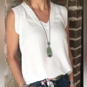 CAbi Style 5256 White Carmen Ruffle Top